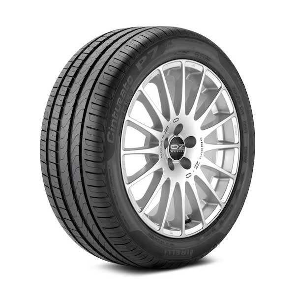 Showing Pirelli Cinturato P7 tire mounted on sample wheel