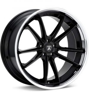 ASANTI Black Label ABL-23 Gloss Black w/Chrome Lip Wheels 20 In 20x9 +35 ABL23-20905635BK Rims