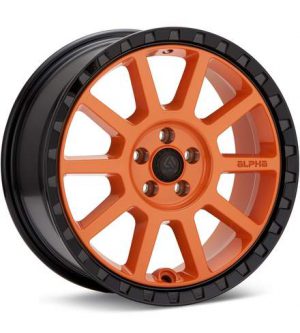 ALPHAequipt Foxtrot Sunshine Orange w/Black Lip Wheels 17 In 17x7.5 +35 AF1775510035SO Rims