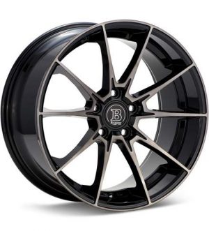 Bremmer Kraft BR17 Black Machined w/Dark Tint Wheels 18 In 18x8 +45 BR17885084572BMDT Rims