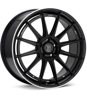 Bremmer Kraft BR21 Black w/Mach Lip Wheels 19 In 19x8.5 +45 BR219859BML Rims