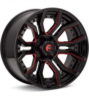 Fuel Off-Road Rage 6 Black w/Red Accent Wheels 20 In 20x9 +01 D71220909850 Rims