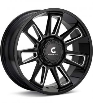 Granite Alloy GA503 Gloss Black w/Milled Accent Wheels 20 In 20x9 +12 5032905035GBM12 Rims