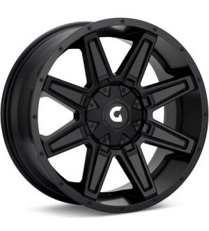Granite Alloy GA505 Black Wheels 20 In 20x9 +12 5052905035MB12 Rims