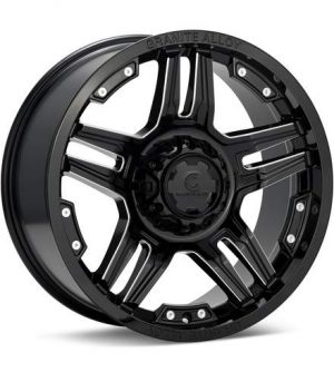 Granite Alloy GA644 Black w/Milled Accent Wheels 20 In 20x9 +18 644-2963BMG+18 Rims