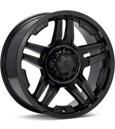 Granite Alloy GA644 Gloss Black Wheels 17 In 17x8.5 +25 644-7863BKG+25 Rims