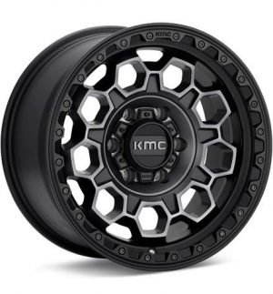 KMC KM545 Trek Black Machined w/Grey Tint Wheels 17 In 17x9 -12 KM54579050412N Rims