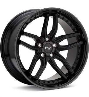Niche Road Wheels Methos Black w/Gloss Black Lip Wheels 19 In 19x9.5 +35 M194199565+35 Rims