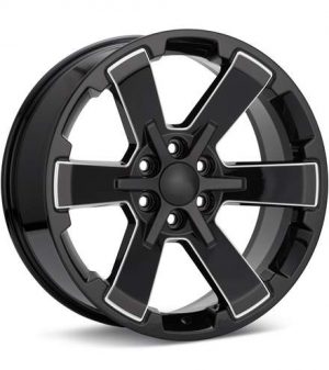 Sport Muscle SM45 Gloss Black w/Milled Accent Wheels 22 In 22x9 +24 45290246513 Rims