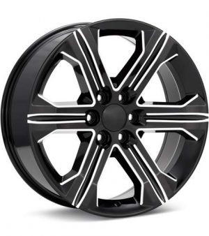 Sport Muscle SM47 Black w/Milled Accent Wheels 22 In 22x9 +24 47290246513 Rims