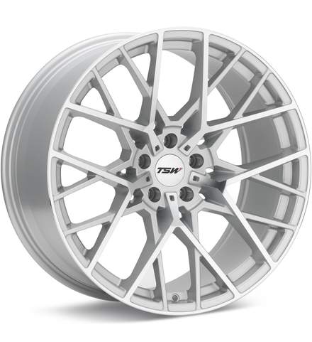TSW Sebring Silver Machined w/Clearcoat Wheels 20 In 20×8.5 +40 2085SEB405108S72