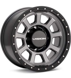 Vision Wheel Ojos Grey w/Black Lip Wheels 20 In 20x9 +12 350-2950SGBL12 Rims