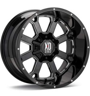 XD Wheels XD825 Buck 25 Black w/Milled Accent Wheels 20 In 20x9 0 XD82529035300 Rims