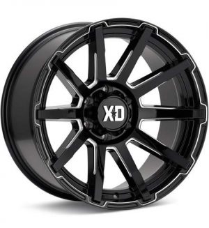 XD Wheels XD847 Outbreak Gloss Black w/Milled Accent Wheels 18 In 18x9 +12 XD84789050312 Rims