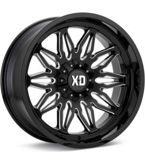 XD Wheels XD859 Gunner Gloss Black w/Milled Accent Wheels 20 In 20x10 -18 XD85921067318N Rims