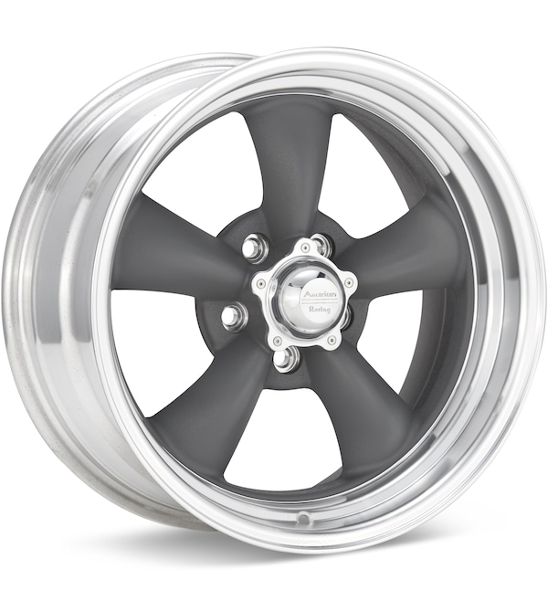 American Racing Authentic Hot Rod VN215 Torq Thrust II 1 PC Mag Grey w/Machined Lip wheel image