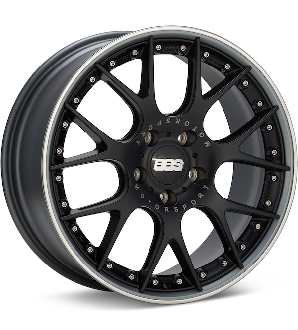 BBS CH-R II Black w/Polished Stainless Lip wheel image
