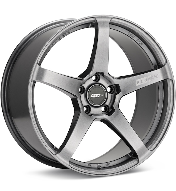 FLOW ONE Race Spec F5 Gloss Gunmetal Silver wheel image