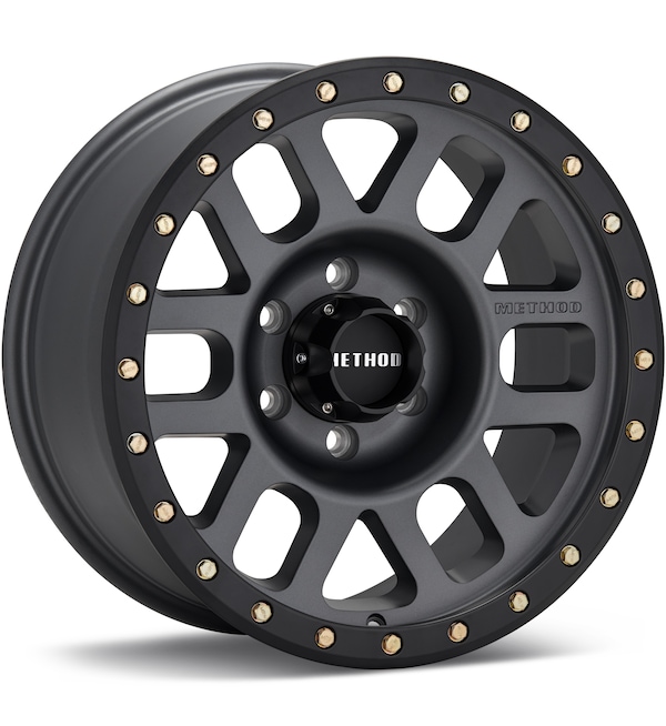 Method MR309 Grid Matte Grey w/Black Lip wheel image