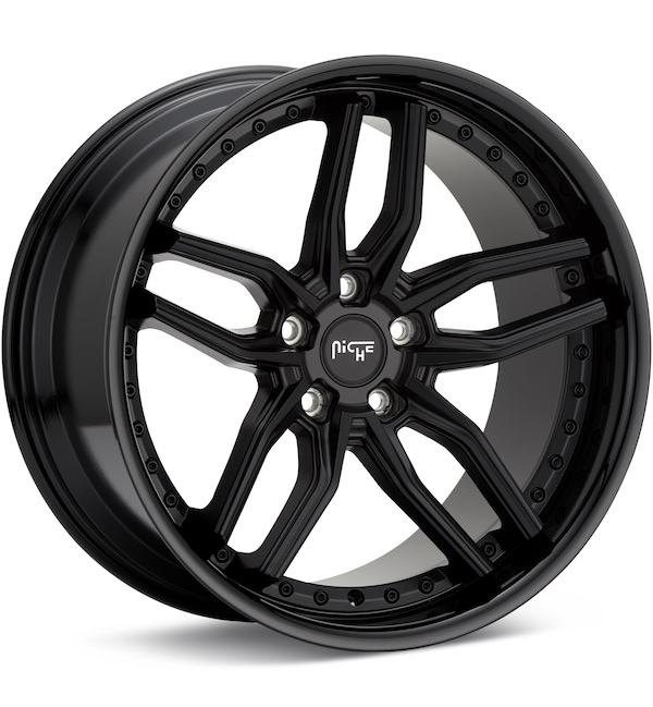 Niche Road Wheels Methos Black w/Gloss Black Lip wheel image