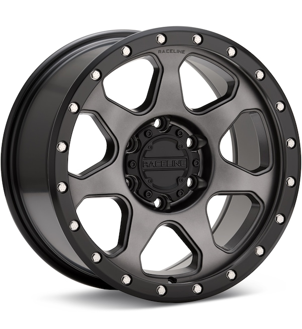 Raceline 7X Gunmetal w/Black Ring wheel image