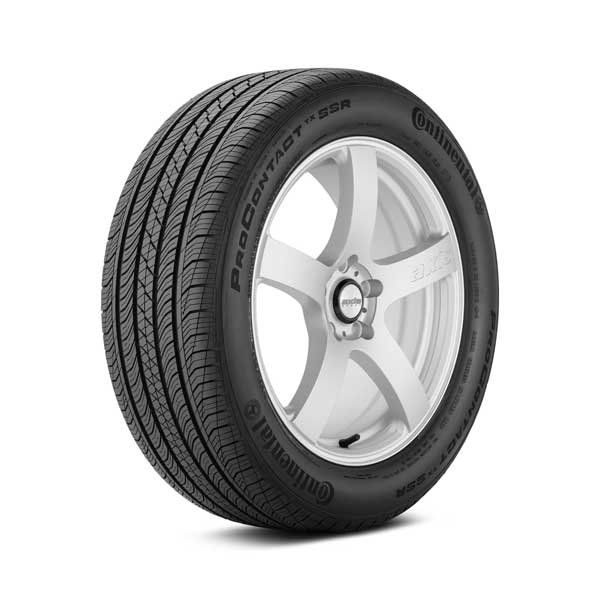 Showing Continental ProContact TX SSR tire mounted on sample wheel