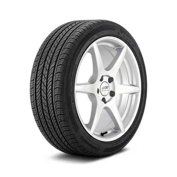 Showing Continental ProContact TX tire mounted on sample wheel