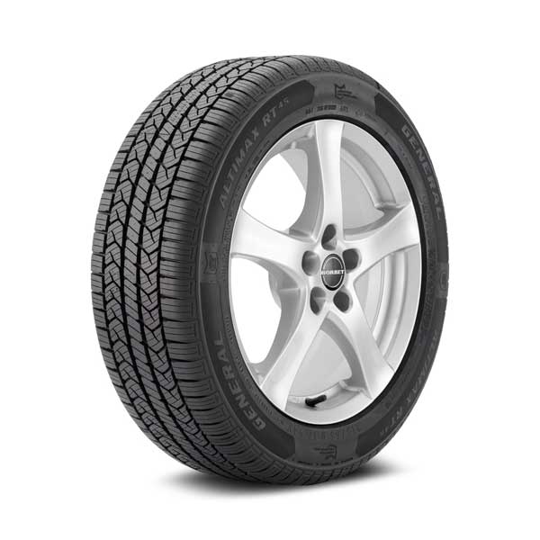 General AltiMAX RT45 tire Showing General AltiMAX RT45 tire mounted on sample wheels