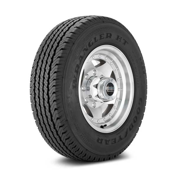 Goodyear Wrangler HT tire Showing Goodyear Wrangler HT tire on sample wheel