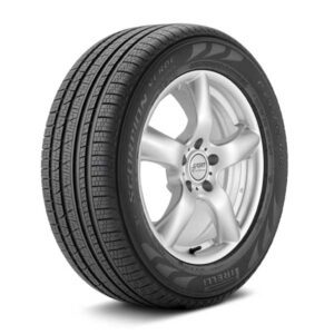 Pirelli Scorpion Verde All-Season tire mounted on sample wheel Full image of Pirelli Scorpion Verde All-Season tire installed on wheel