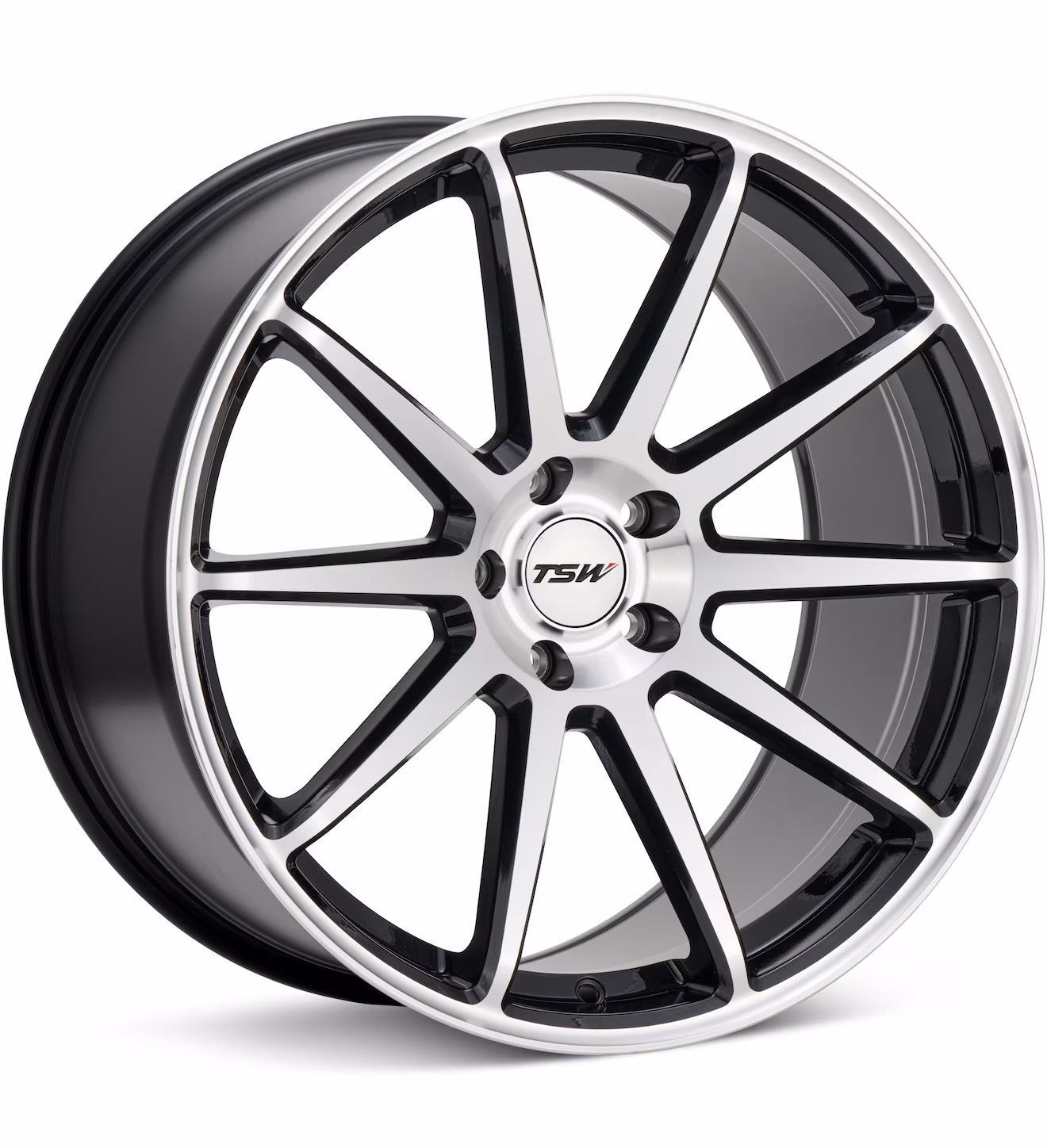 Showing TSW Canard Machined w:Gloss Black Accent Wheel Full Image