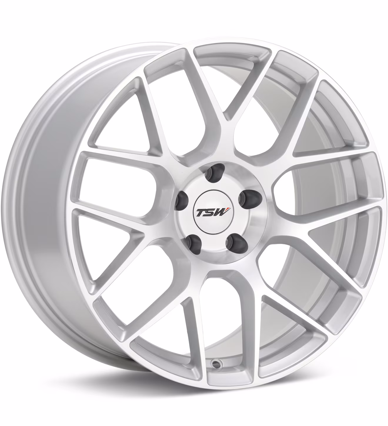 Showing TSW Lasarthe Gloss Silver Machined w:Clear Wheel full image