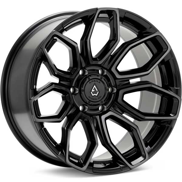 Showing Arena Wheel Cobra A116 Gloss Black Machine w DarkTint full image