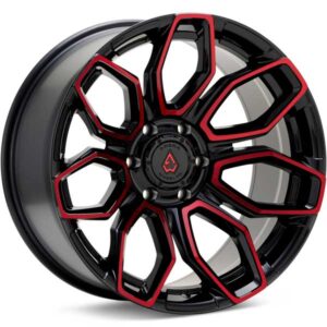 Showing Arena Wheel Cobra A116 Gloss Black w Red Accent full image