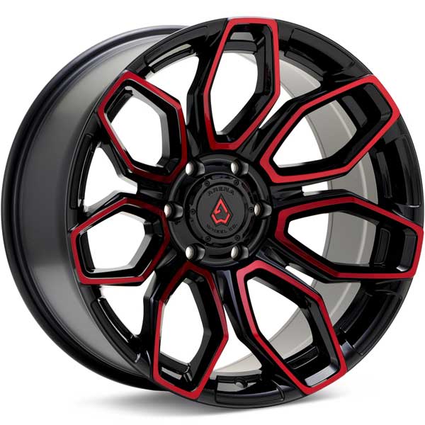 Showing Arena Wheel Cobra A116 Gloss Black w Red Accent full image