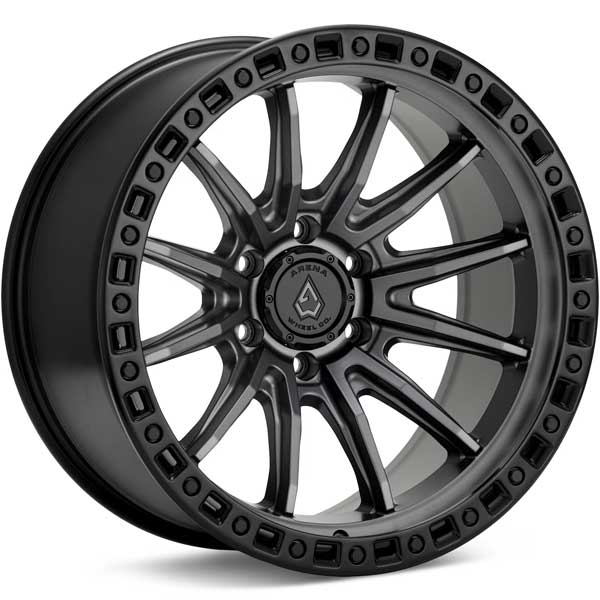Showing Arena Wheel Mission A103 Gunmetal w Black Lip full image