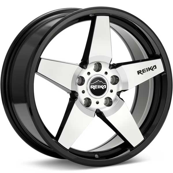 Showing REIKA Wheels R15 Seeker Machined w Gloss Black Accent full image