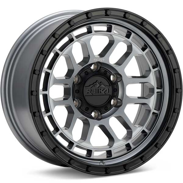 Showing REIKA Wheels R35 Rambler Gloss Graphite w Black Ring full image