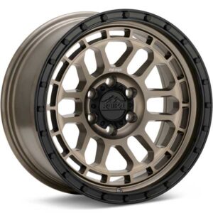 Showing REIKA Wheels R35 Rambler Satin Bronze w Black Ring full image