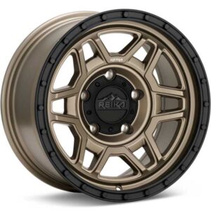 Showing REIKA Wheels R40 Trooper Satin Bronze w Black Ring full image