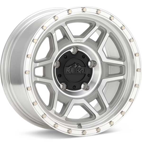 Showing REIKA Wheels R40 Trooper Silver Machined w Clearcoat full image