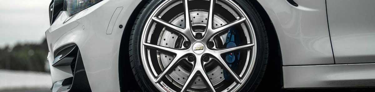 Showing BBS wheels on a BMW M4 closeup